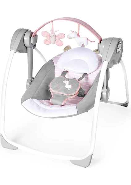 Ingenuity Comfort 2 Go Bebek Salıncağı, Kompakt Taşınabilir 6 Vitesli Müzikli Minderli Kolay Katlanır