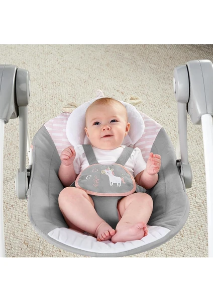 Ingenuity Comfort 2 Go Bebek Salıncağı, Kompakt Taşınabilir 6 Vitesli Müzikli Minderli Kolay Katlanır