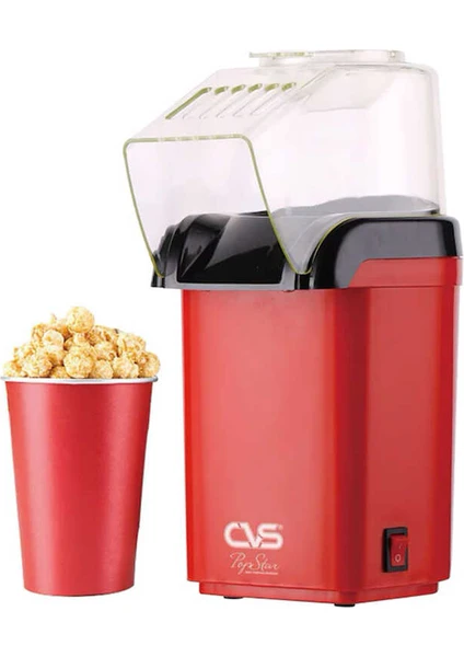 CVS Elektrikli Mısır Patlatma Makinesi - 16 Bardak Kapasite, 1200W, DN-8001 Pop Star, Yağsız Popcorn Teknolojisi