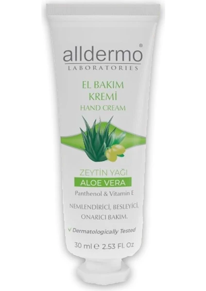 Alldermo El Bakım Kremı Aloe Vera Zeytınyagı 30 ml