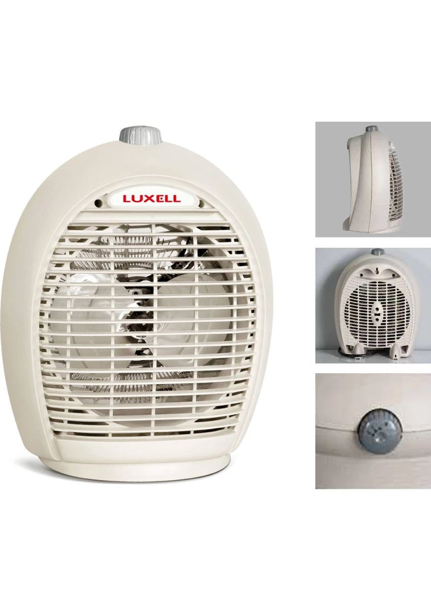 Luxell 2000W Fanlı Isıtıcı – Ev ve Ofis Kullanımına Uygun, 2 Kademeli Isıtma/Soğutma, Otomatik Kapanma ve Yanmaz Gövde